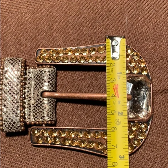 Leather bedazzled embellished belt worn once